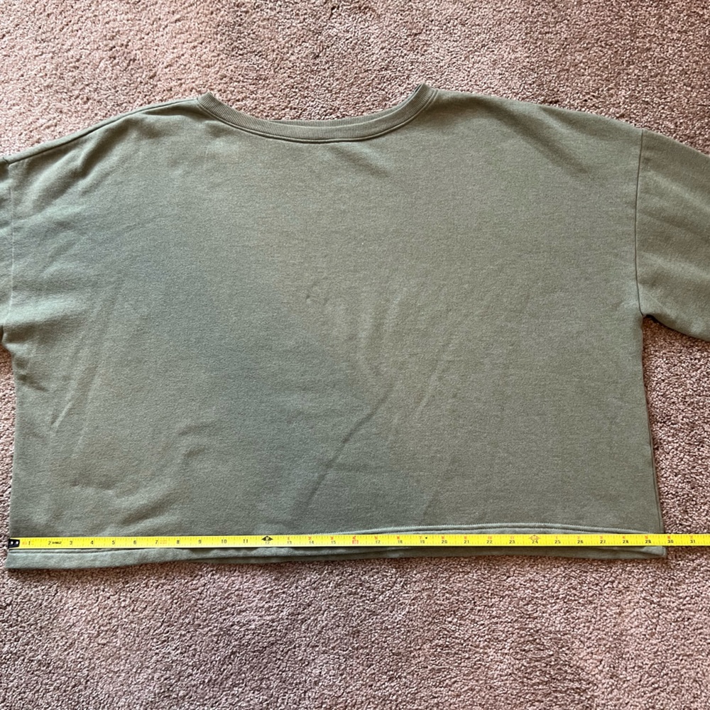 Ladies Cropped Sweatshirt. Green XXL - Picture 8 of 8